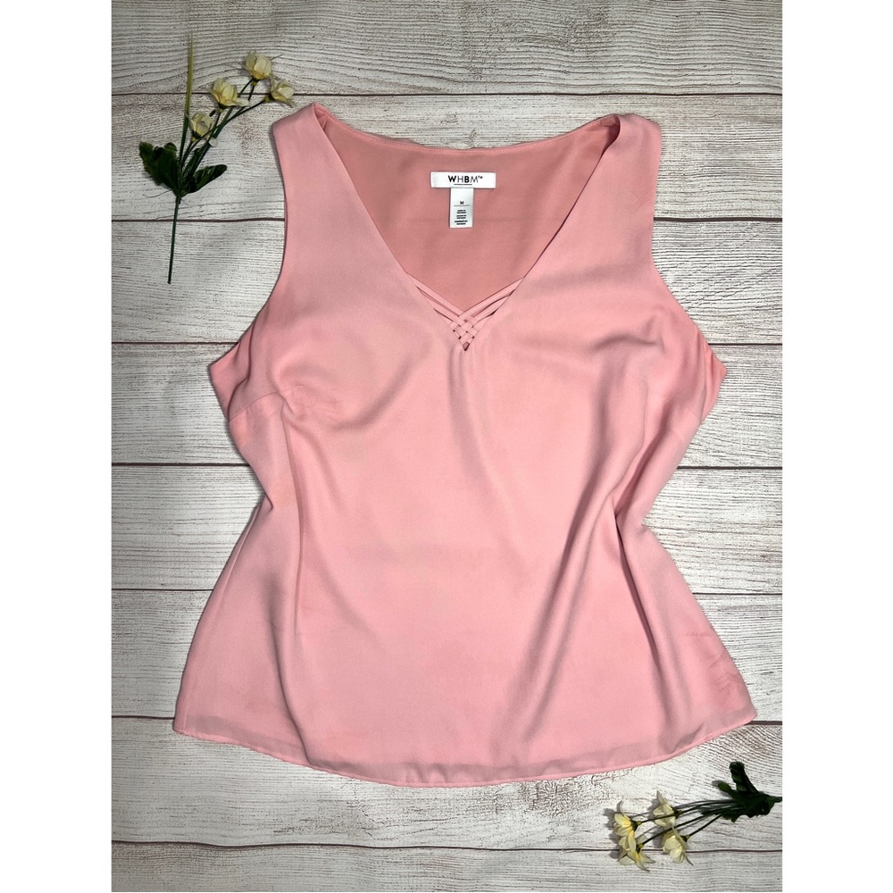 White House Black Market Strappy Front V-Neck Top